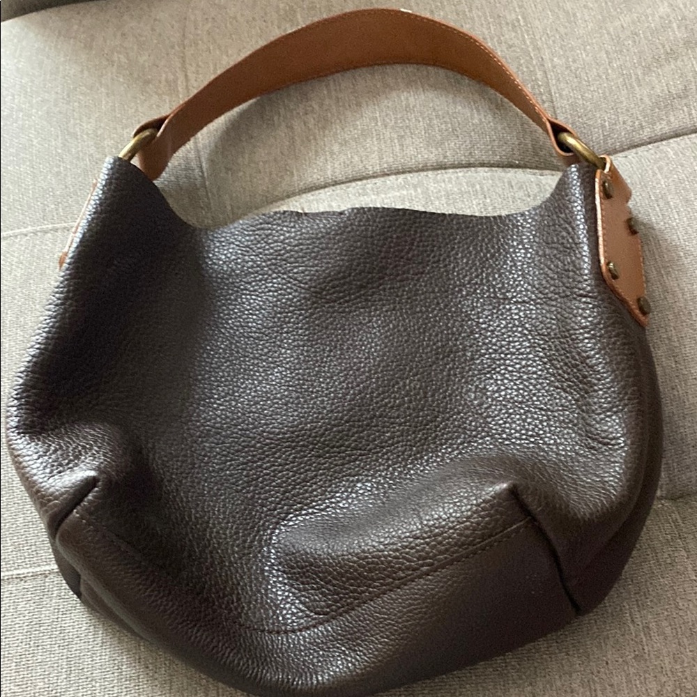 Unisa vintage Brown Hobo Bag with Pebbled Leather and Slouchy Design